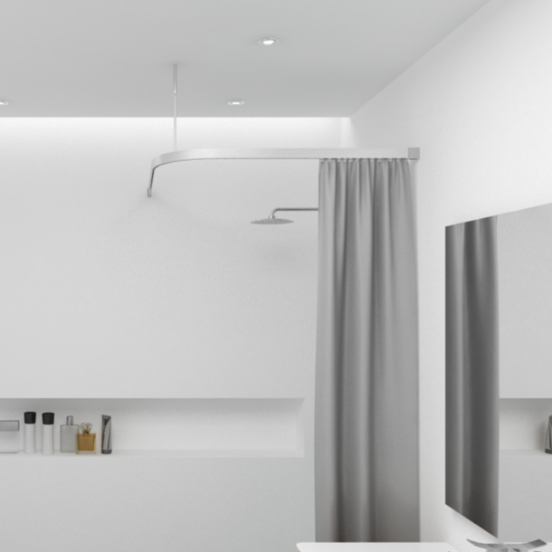 Badeforhngsstang vinkel, hjrne, alu - Aquatrend