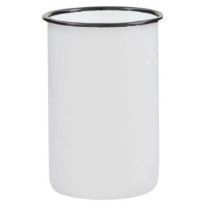 Ib Laursen, Tandkrus i emalje, hvid m. sort kant