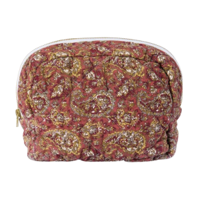 Ib Laursen Toilettaske, quiltet - Rosa m/gr�nt,gr�t og m�rkrosa