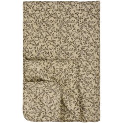Quilt cremefarvet m/brune blomsterranker