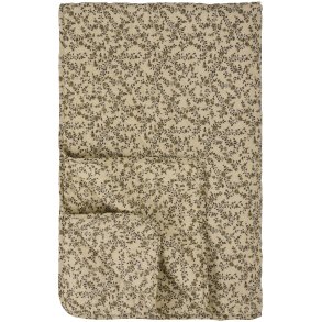 Ib Laursen Quilt cremefarvet m/brune blomsterranker 130x180cm