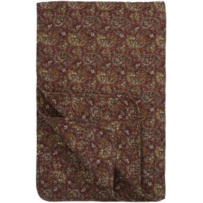 Ib Laursen Quilt rosa m/gr�nt, gr�t og m�rkrosa paisleym�nster 130x180cm