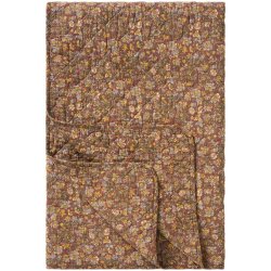 Vatt�ppe Quilt i st�vet bordeaux  med blomster