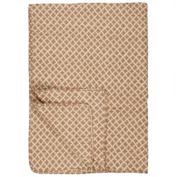 Ib Laursen Quilt naturfarvet m/rustfarvet blokmnster 130x180cm