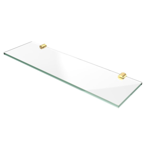 Beslag til glashylde i mat messingfinish, st m. 2 stk, Aquatrend