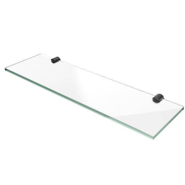 Beslag til glashylde i mat sort, st m. 2 stk, Aquatrend