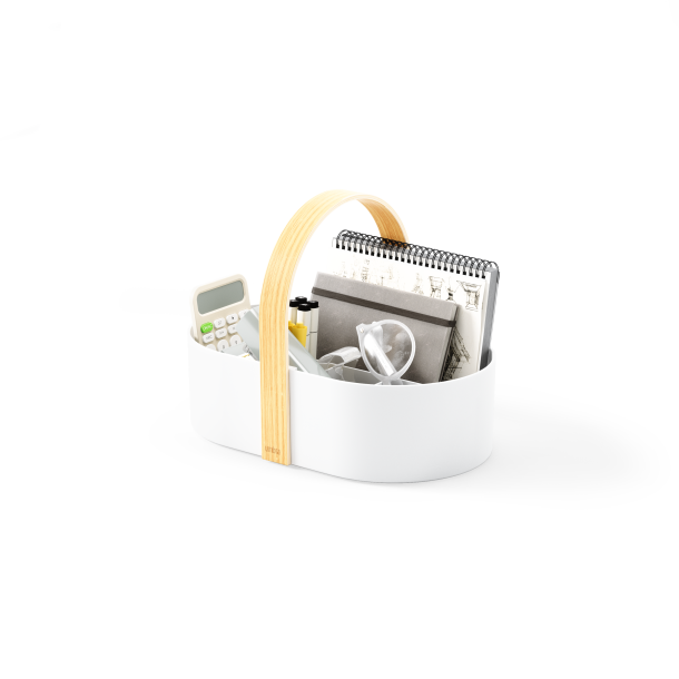 Umbra Bellwood Caddy opbevaring med h�ndtag - hvid/natur