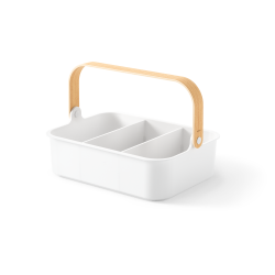 Umbra Bellwood stabelbar opbevaringskasse 37 x 27 cm - hvid/natur