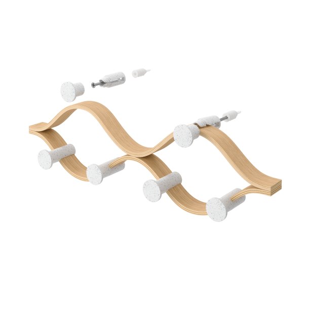 Umbra Montage knagerkke hvid/natur