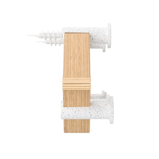 Umbra Montage knagerkke hvid/natur