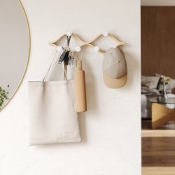 Umbra Montage knagerkke hvid/natur