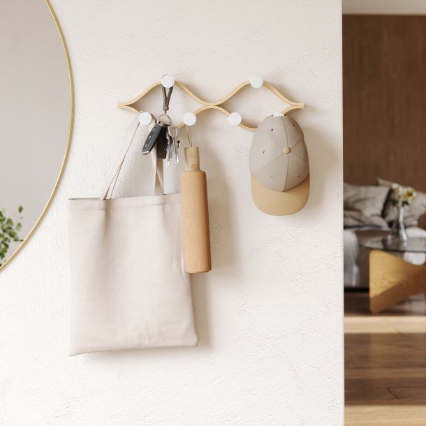 Umbra Montage knagerkke hvid/natur