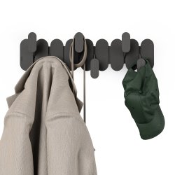  Umbra TEMPO knagerkke med 6 knager, sort