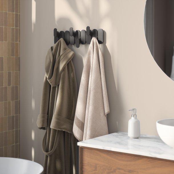  Umbra TEMPO knagerkke med 6 knager, sort