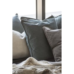 Ib Laursen Pudebetrk velour 52x52 cm - Spruce blue