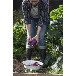 Ib Laursen, Servantefad i emalje �34 cm, hvid