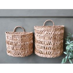 Chic Antique Kurv til ophng m. fletmnster H25 cm, natur