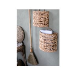 Chic Antique Kurv til ophng m. fletmnster H25 cm, natur