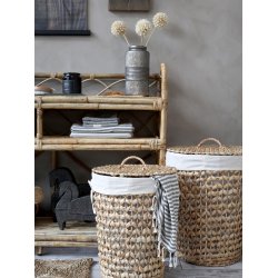 Chic Antique Kurv i flet m. lg og linned st af 2, natur