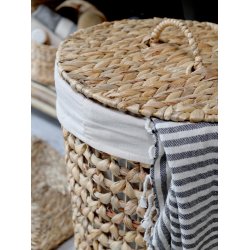 Chic Antique Kurv i flet m. lg og linned st af 2, natur