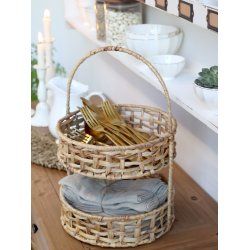 Chic Antique Opsats m. 2 kurv, natur