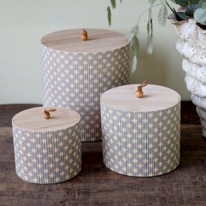 Chic Antique Amilly �ske i bambus s�t af 3 - Opal/natur