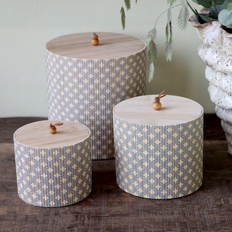 Chic Antique Amilly �ske i bambus s�t af 3 - Opal/natur