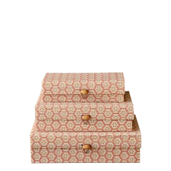 Chic Antique Amilly �ske i bambus s�t af 3 (M)- Coral/natur