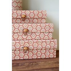 Chic Antique Amilly �ske i bambus s�t af 3 (M)- Coral/natur