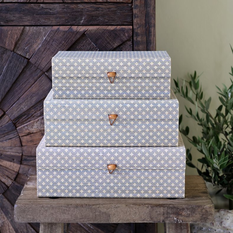 Chic Antique Amilly �ske i bambus s�t af 3 - Opal/natur