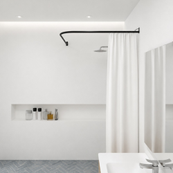 Vinklet forh�ngsstang v�gmonteret, selvb�rende - Sort