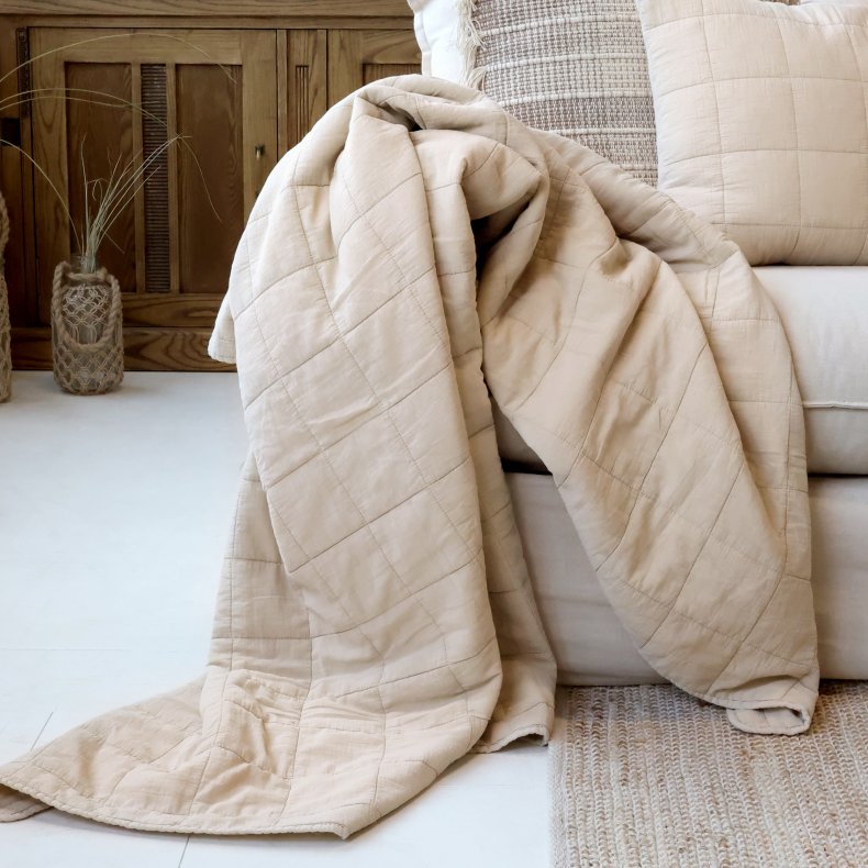 Chic Antique Aix Vintage Quilt Beige, 130x180 cm