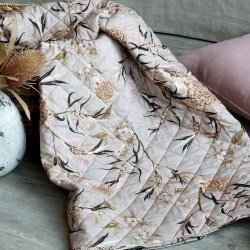 Chic Antique Aix Quilt m. blomstermnster, Taupe, 130x180 cm