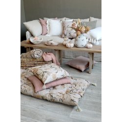 Chic Antique Aix Quilt m. blomstermnster, Taupe, 130x180 cm