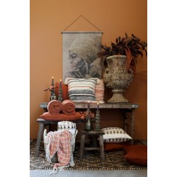 Chic Antique Aix Quilt m. m�nster, kul, sand og terracotta, 130x180 cm