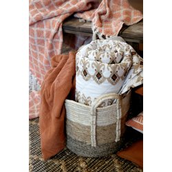 Chic Antique Aix Quilt m. m�nster, kul, sand og terracotta, 130x180 cm