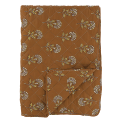 Chic Antique Aix Quilt m. blomstermnster, rustfarvet, 130x180 cm