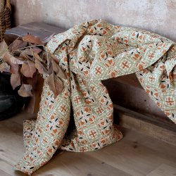 Chic Antique Aix Quilt m. batikm�nster, verte og terracotta, 130x180 cm
