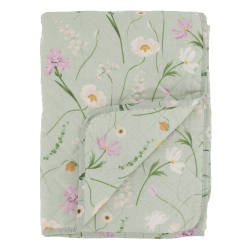 Chic Antique Aix Quilt grn m. blomster, 130x180 cm