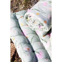 Chic Antique Aix Quilt grn m. blomster, 130x180 cm