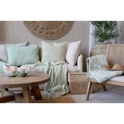 Chic Antique Aix Quilt grn m. blomster, 130x180 cm