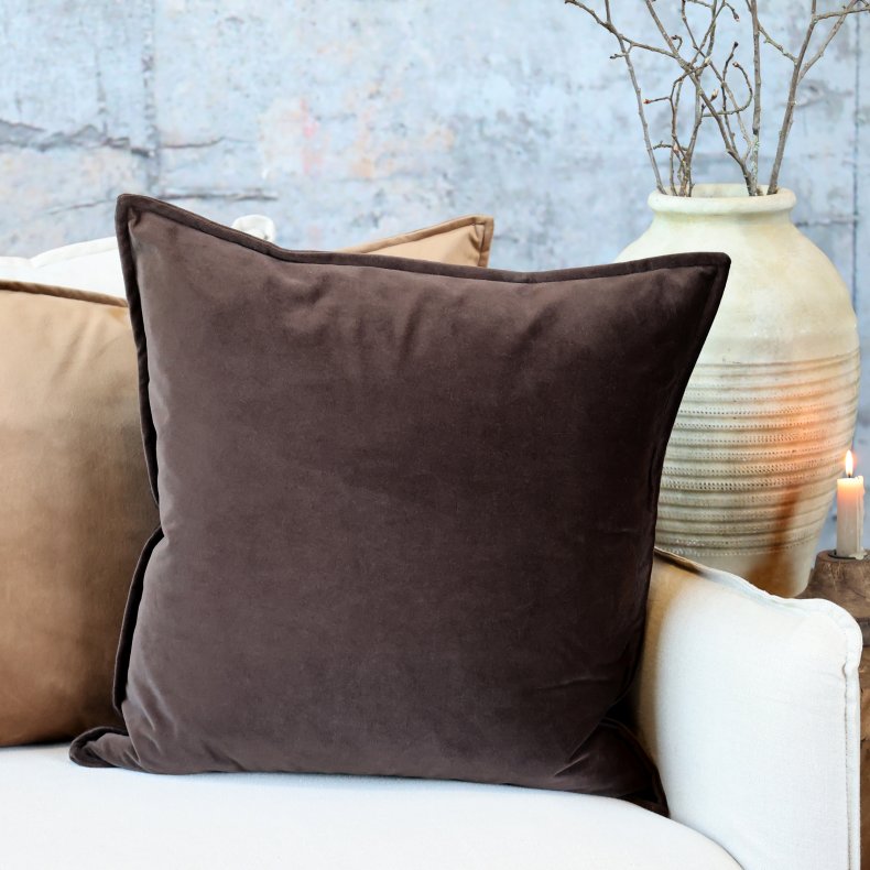 Chic Antique Aix Pudebetr�k i velour 50x50 cm - Mocca