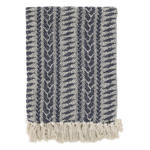 Chic Antique Aix Plaid af overskudsgarn, 150x130 cm, midnight og creme