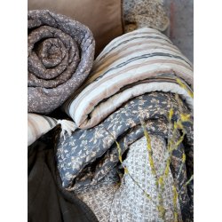 Chic Antique Aix Quilt m. striber, 130x180 cm, cognac og latte