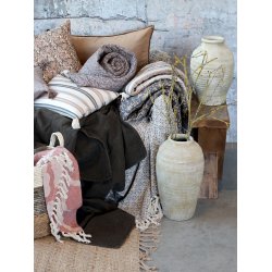 Chic Antique Aix Quilt m. blomsterm�nster, 130x180 cm, latte og sand