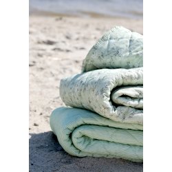 Chic Antique Aix Quilt m. gr�nne m�lkedrengestriber, 130x180 cm