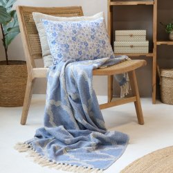 Chic Antique Aix Plaid af overskudsgarn, 150x130 cm, sky blue