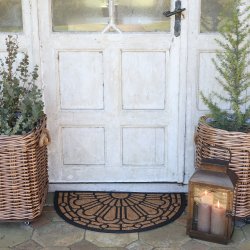 Chic Antique D�rm�tte m. m�nster, Halvrund 45x75 cm