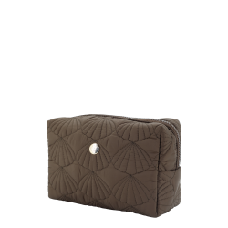 Chic Antique Toilettaske m. quiltet muslingem�nster, Coffee 15x20x8 cm