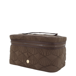 Chic Antique Toilettaske m. quiltet muslingem�nster, Coffee 17x27x17 cm